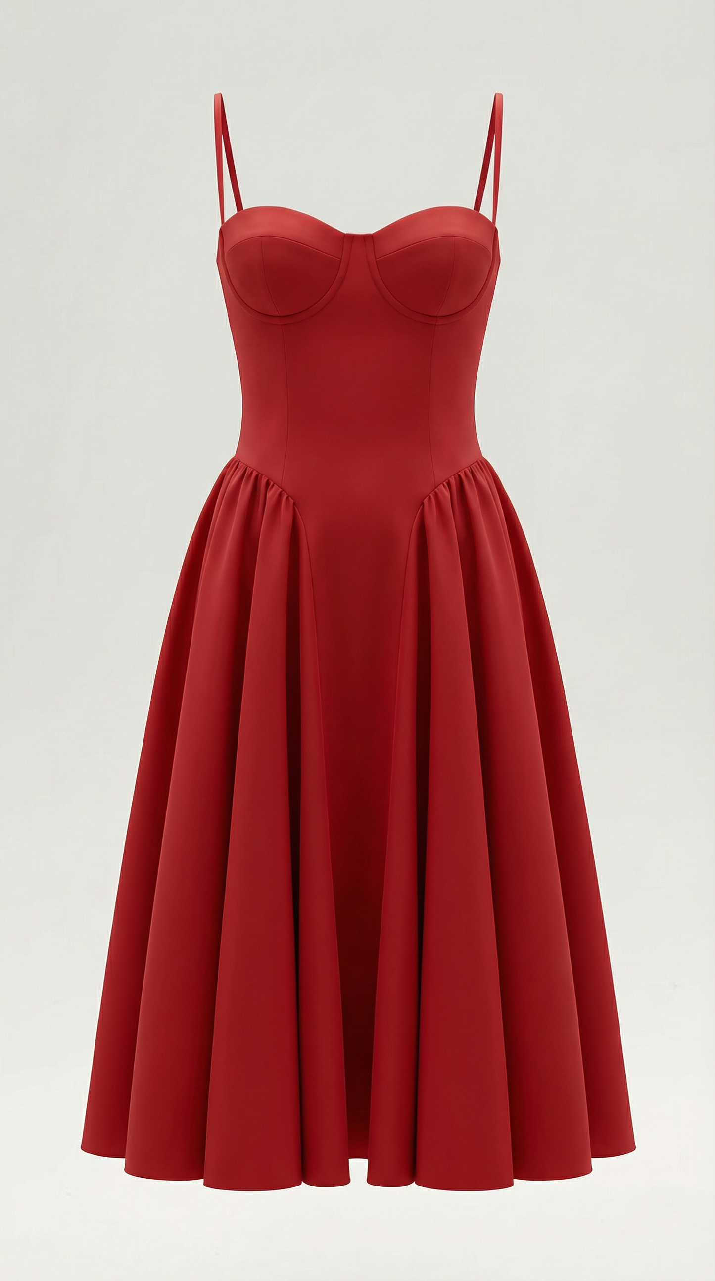 Abito Midi Donna Corsetto con Scollo a Cuore