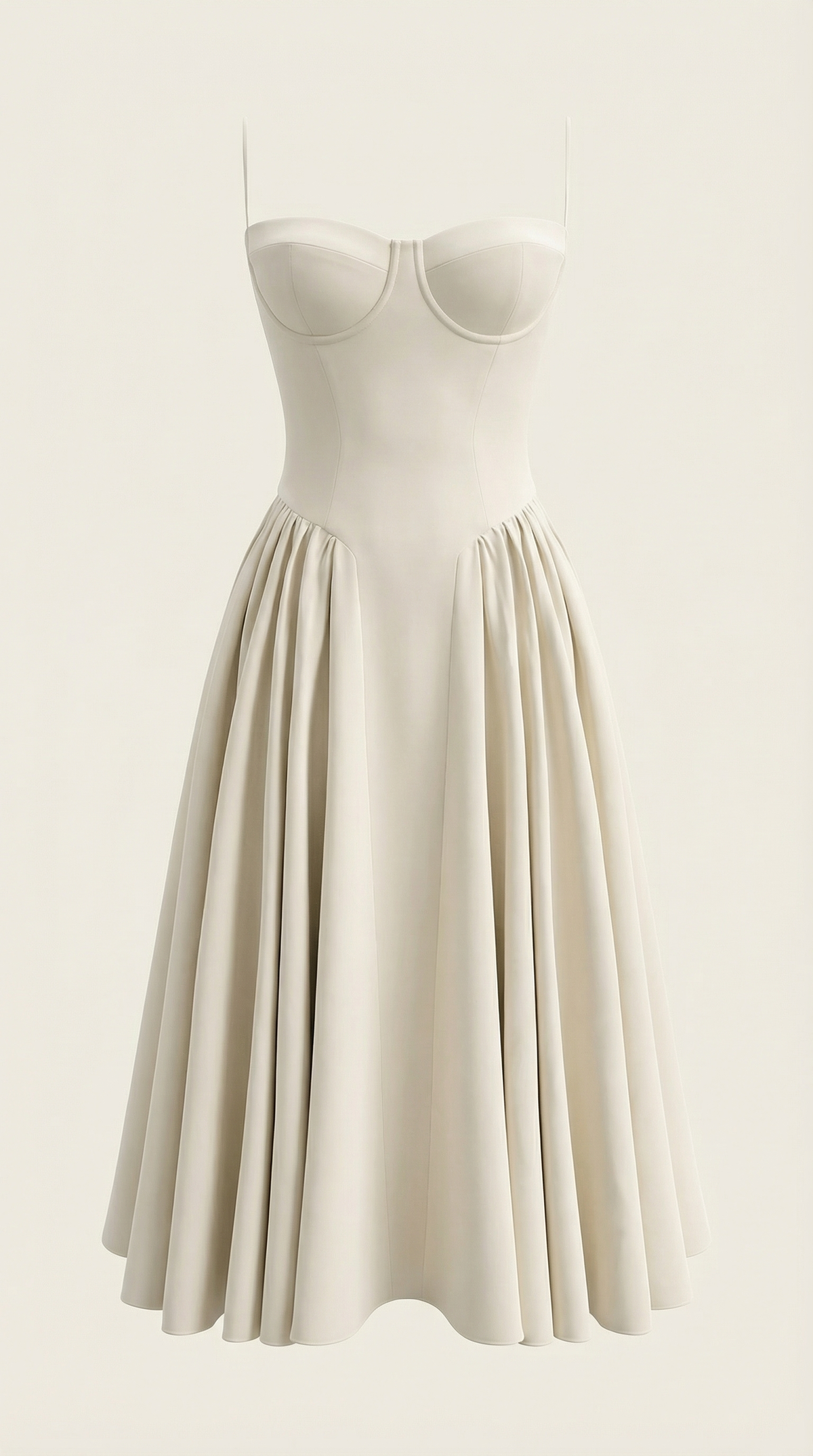 Abito Midi Donna Corsetto con Scollo a Cuore
