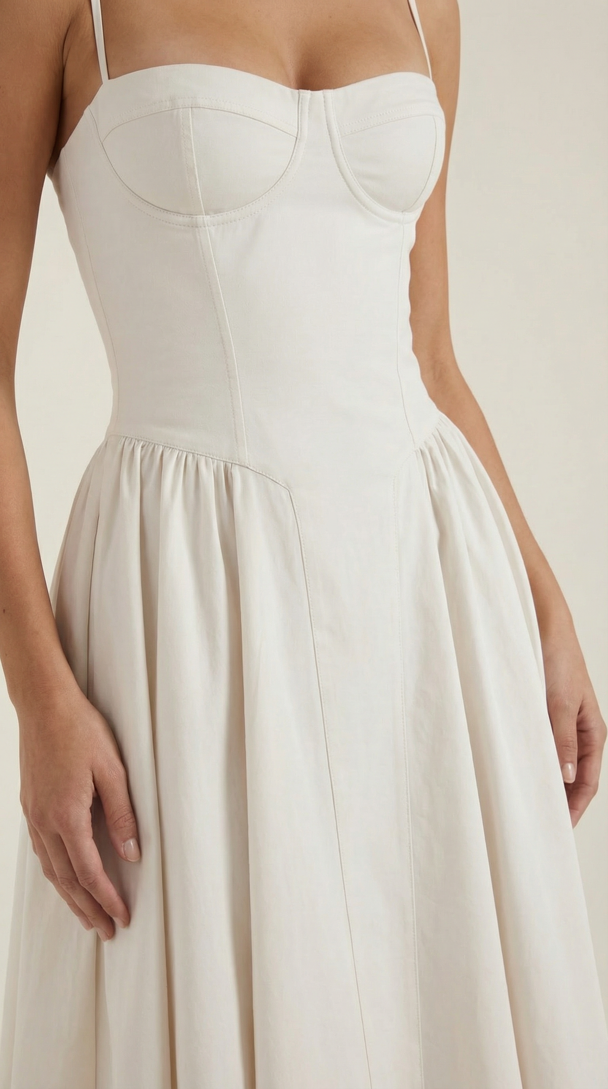 Abito Midi Donna Corsetto con Scollo a Cuore
