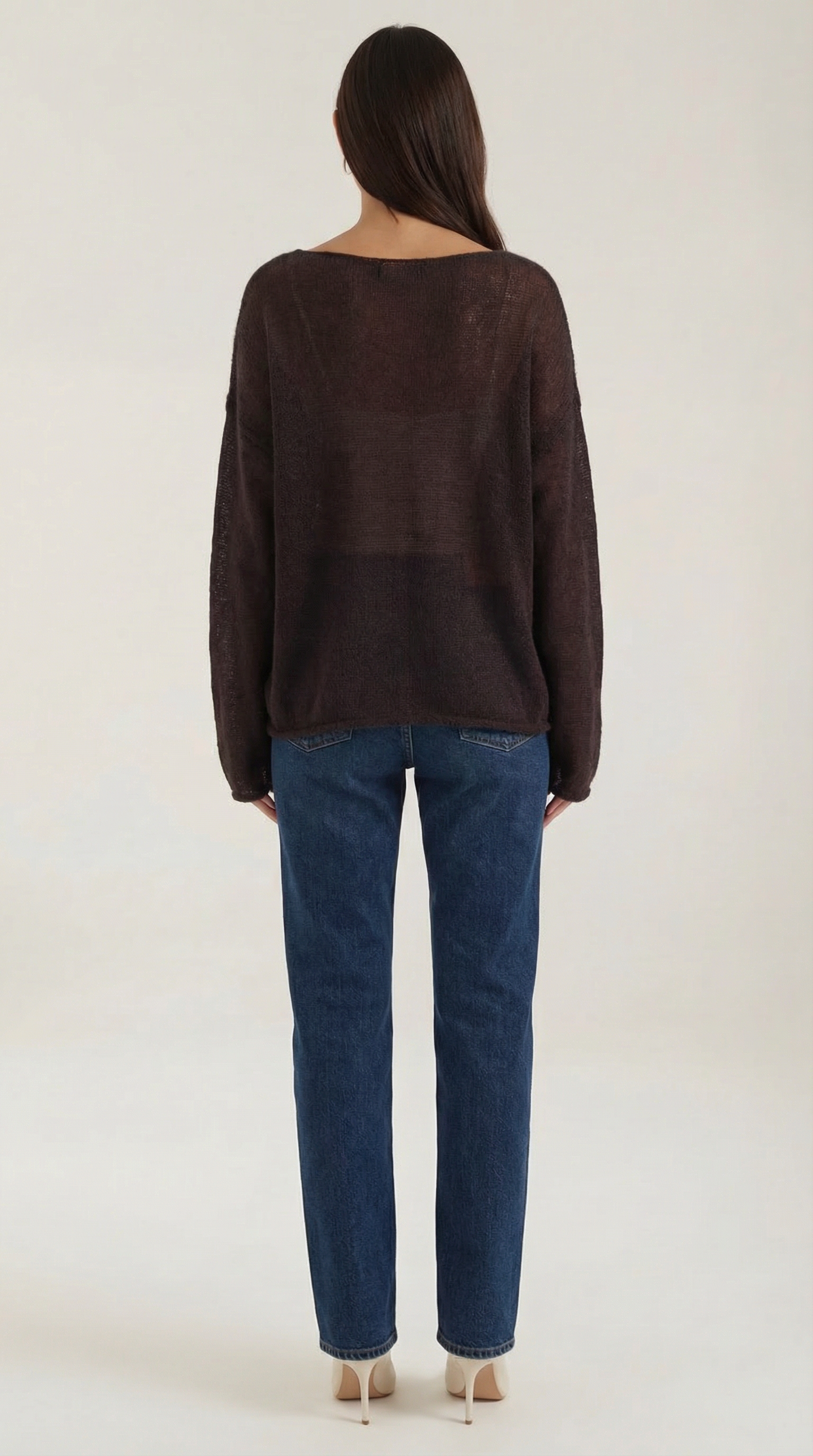 Top Donna Oversize Trasparente in Maglia