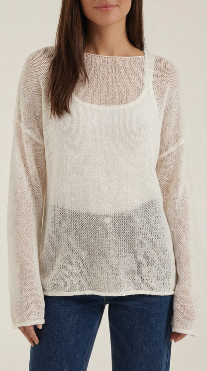 Top Donna Oversize Trasparente in Maglia