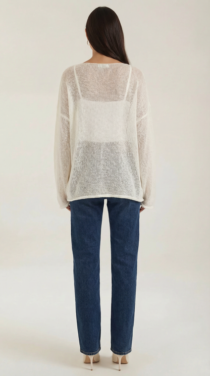 Top Donna Oversize Trasparente in Maglia