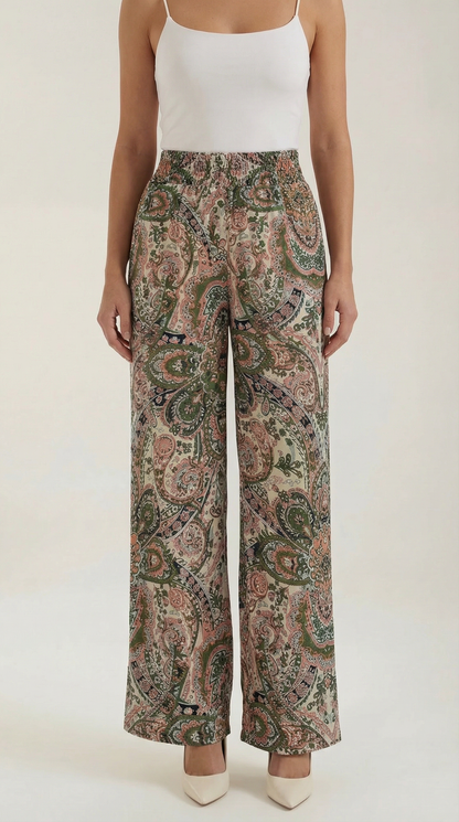 Pantaloni Donna Paisley a Gamba Ampia