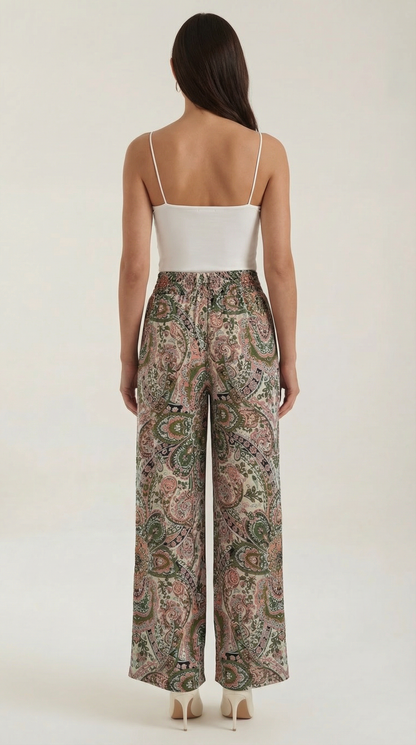 Pantaloni Donna Paisley a Gamba Ampia