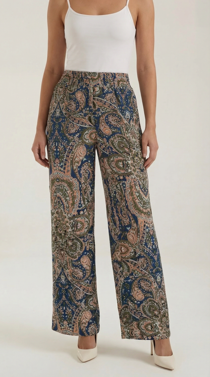 Pantaloni Donna Paisley a Gamba Ampia