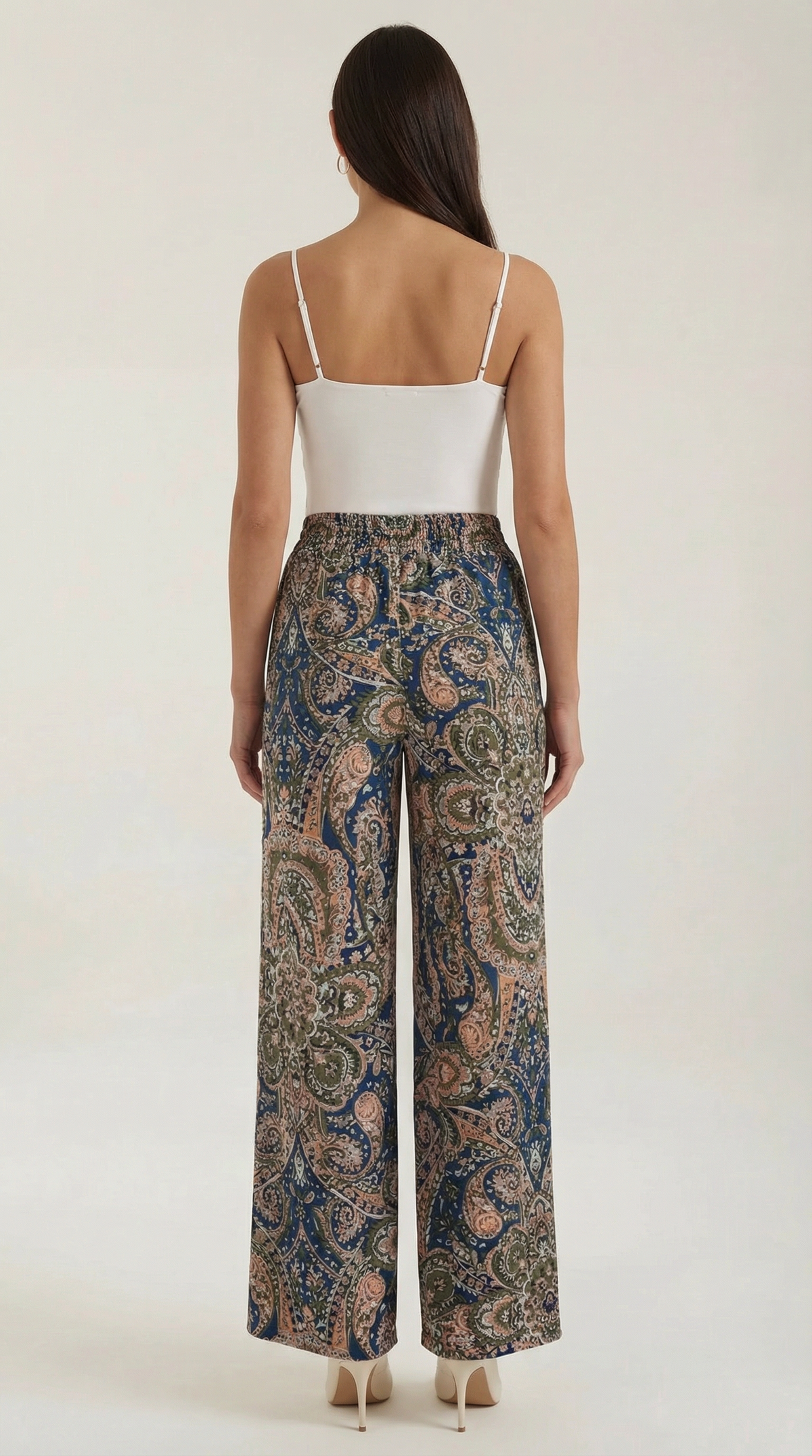 Pantaloni Donna Paisley a Gamba Ampia