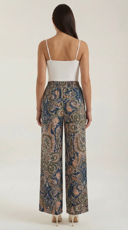 Pantaloni Donna Paisley a Gamba Ampia