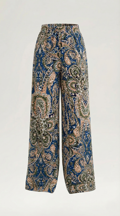 Pantaloni Donna Paisley a Gamba Ampia
