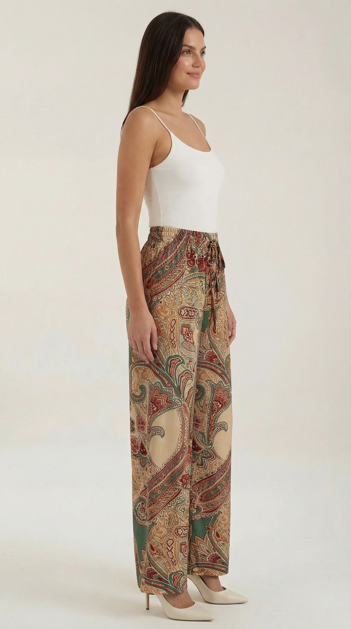 Pantaloni Donna Paisley a Gamba Ampia