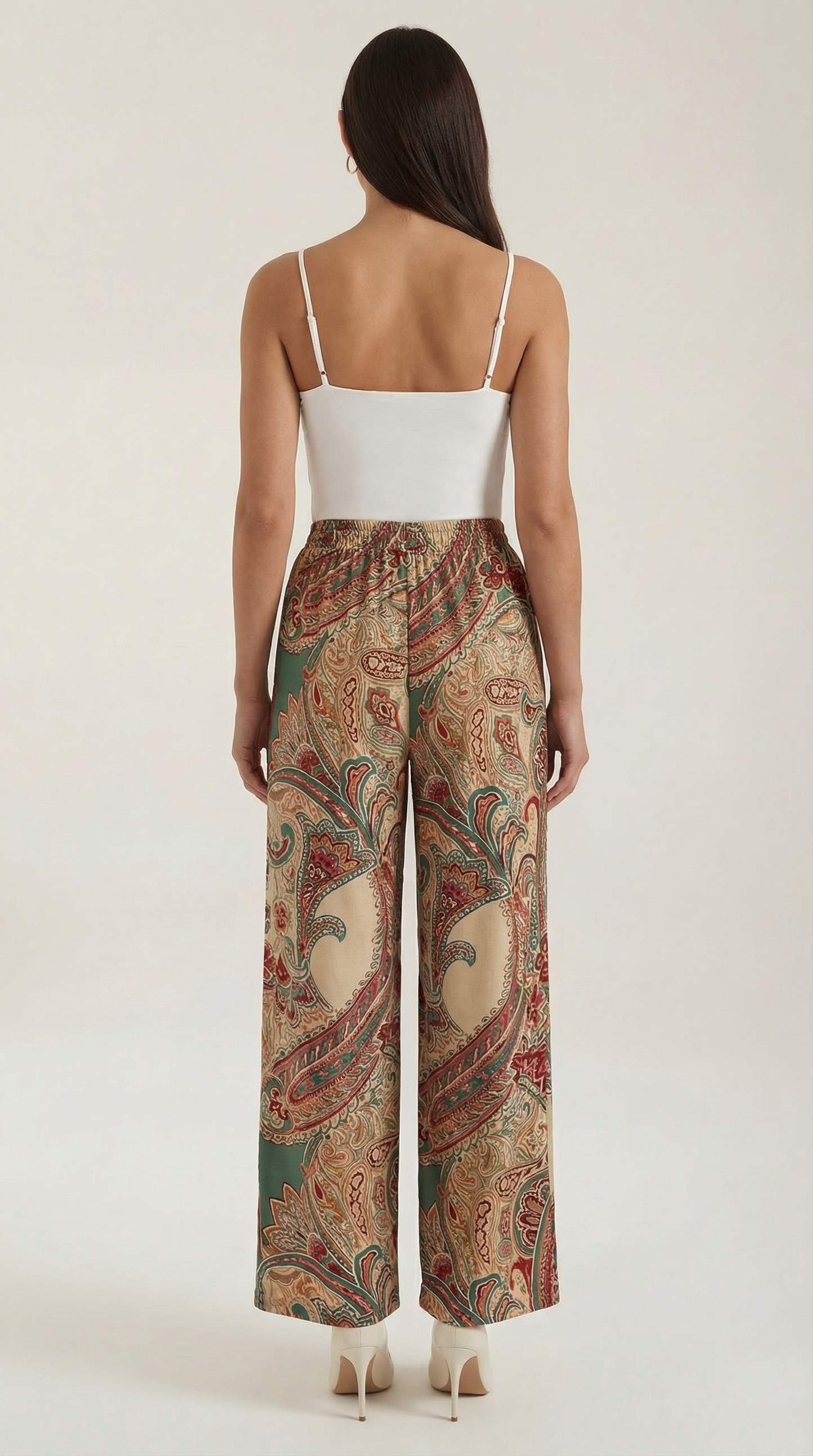 Pantaloni Donna Paisley a Gamba Ampia