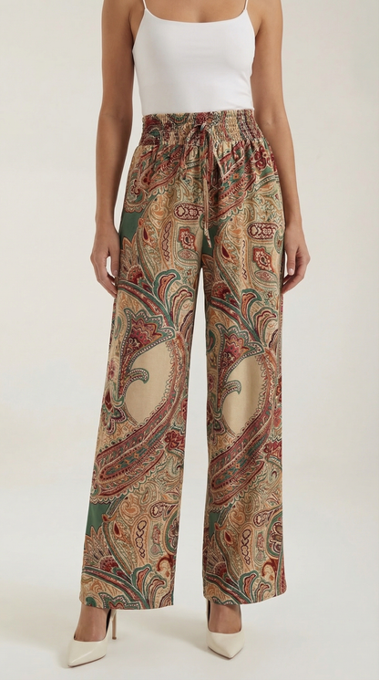 Pantaloni Donna Paisley a Gamba Ampia