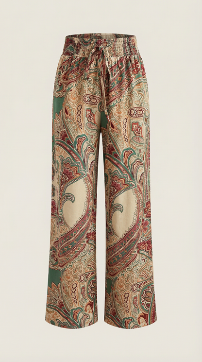 Pantaloni Donna Paisley a Gamba Ampia