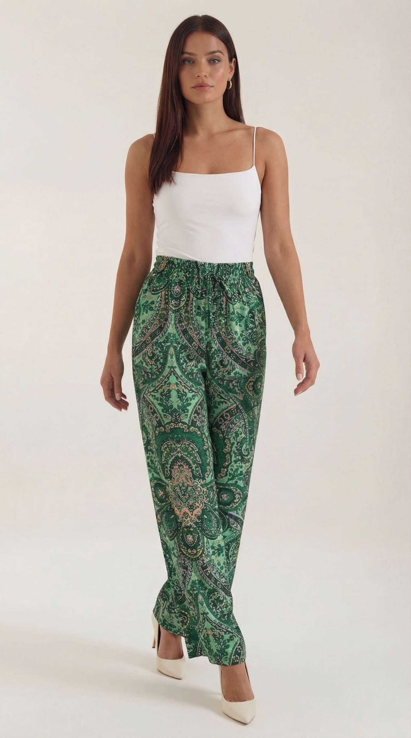 Pantaloni Donna Paisley a Gamba Ampia