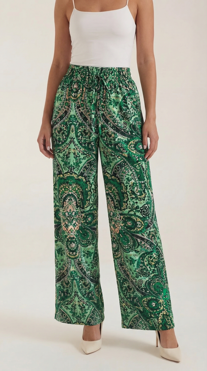 Pantaloni Donna Paisley a Gamba Ampia
