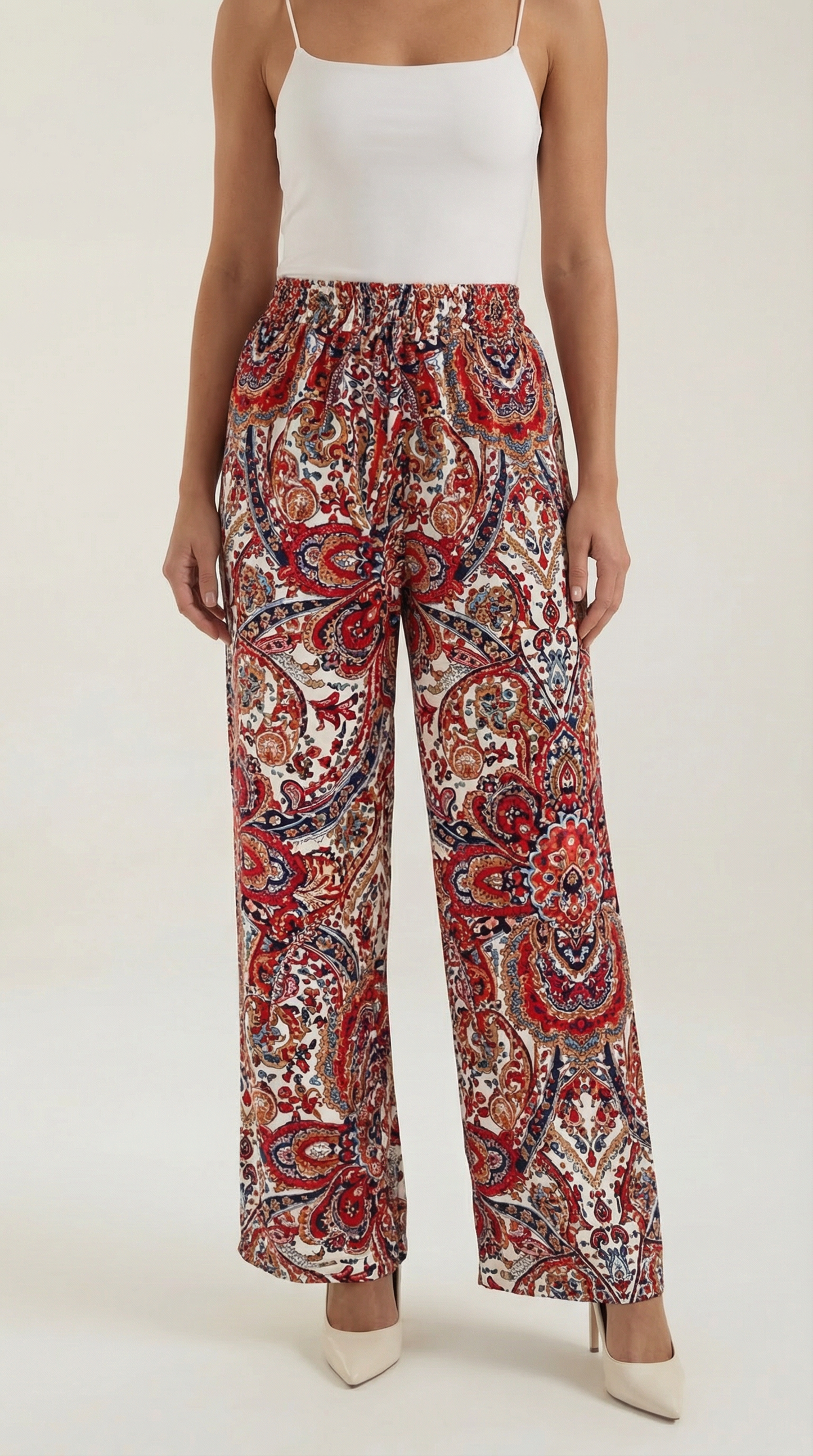 Pantaloni Donna Paisley a Gamba Ampia