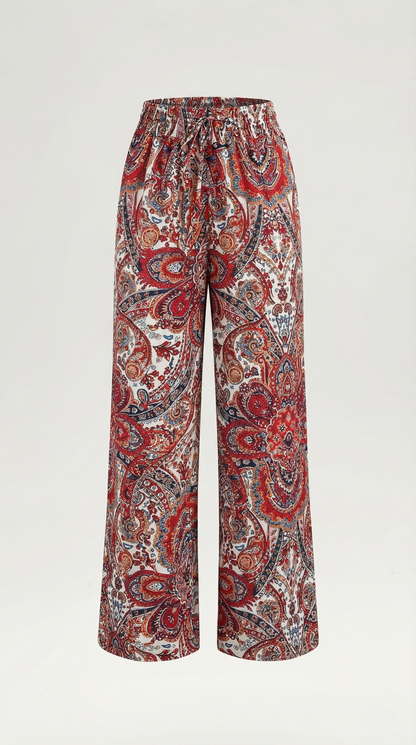 Pantaloni Donna Paisley a Gamba Ampia