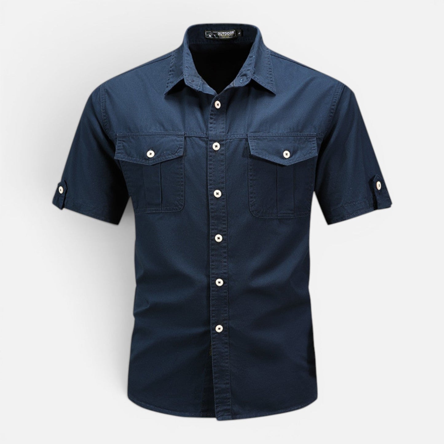 Camicia Safari Uomo Manica Corta Cotone Leggera con Tasche