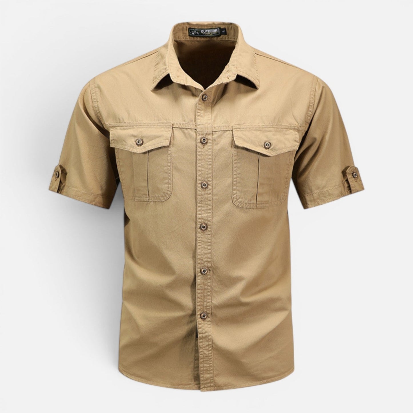 Camicia Safari Uomo Manica Corta Cotone Leggera con Tasche