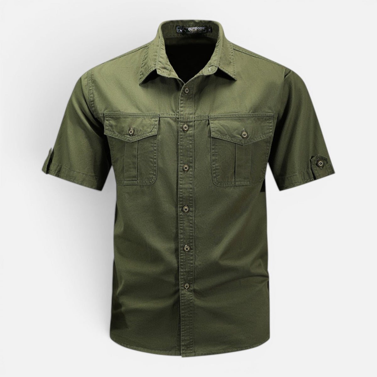 Camicia Safari Uomo Manica Corta Cotone Leggera con Tasche