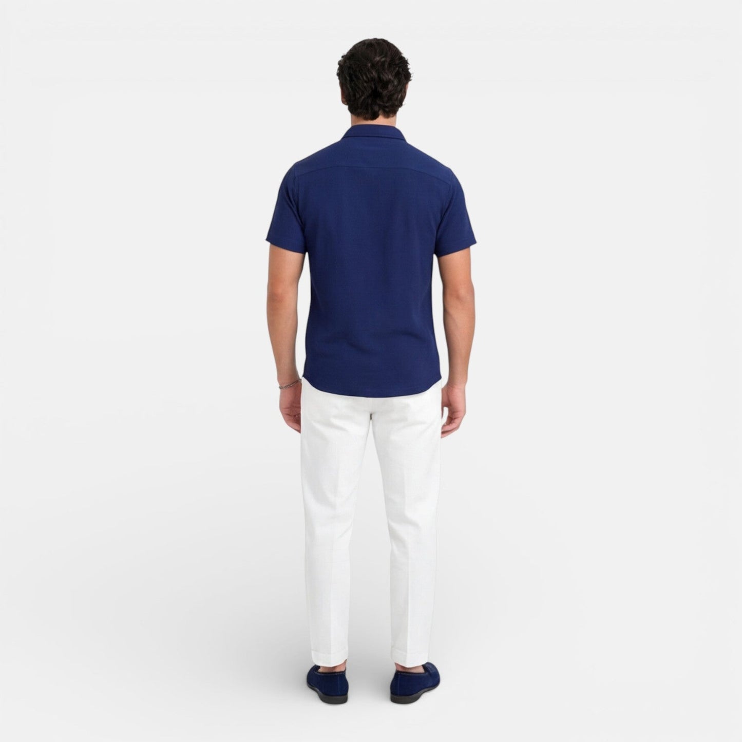 Camicia Lino Uomo Manica Corta Misto Cotone Traspirante Estiva