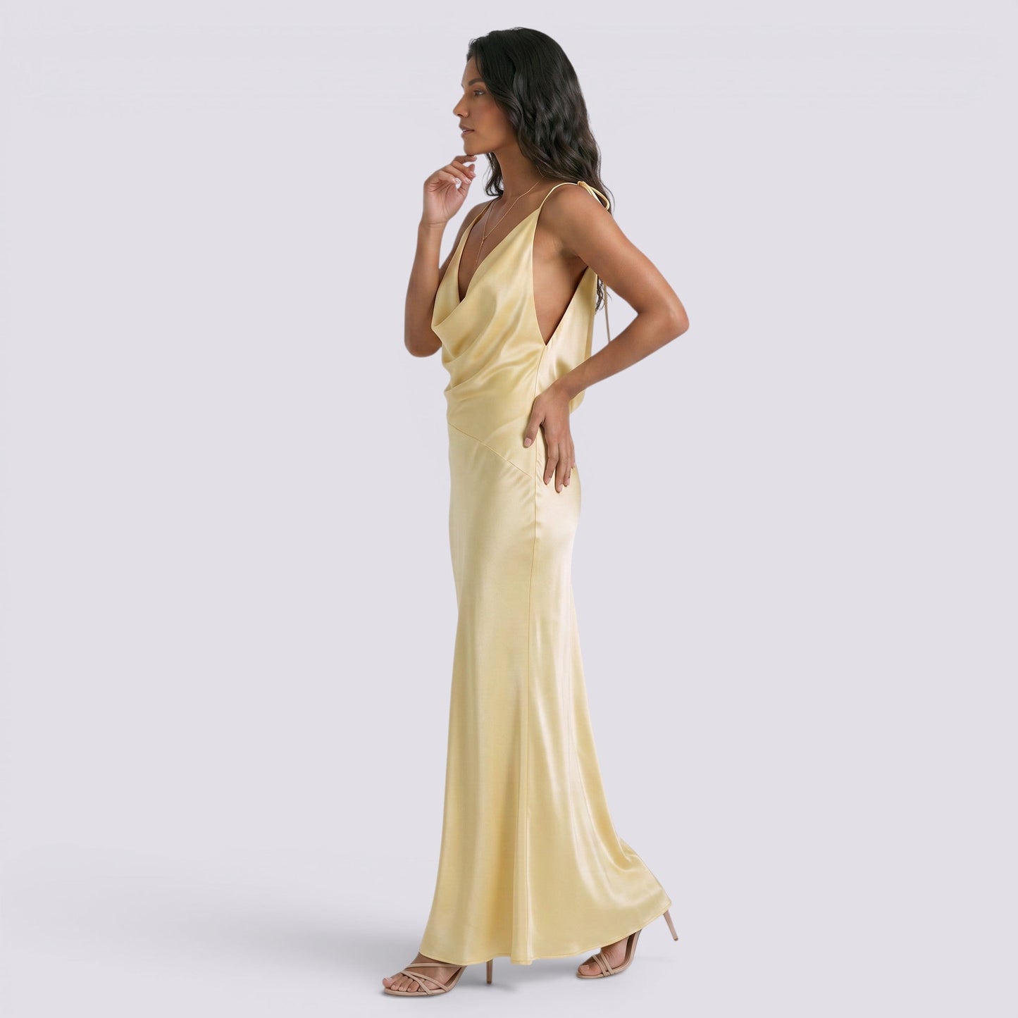 Abito Donna Halter in Raso da Sera