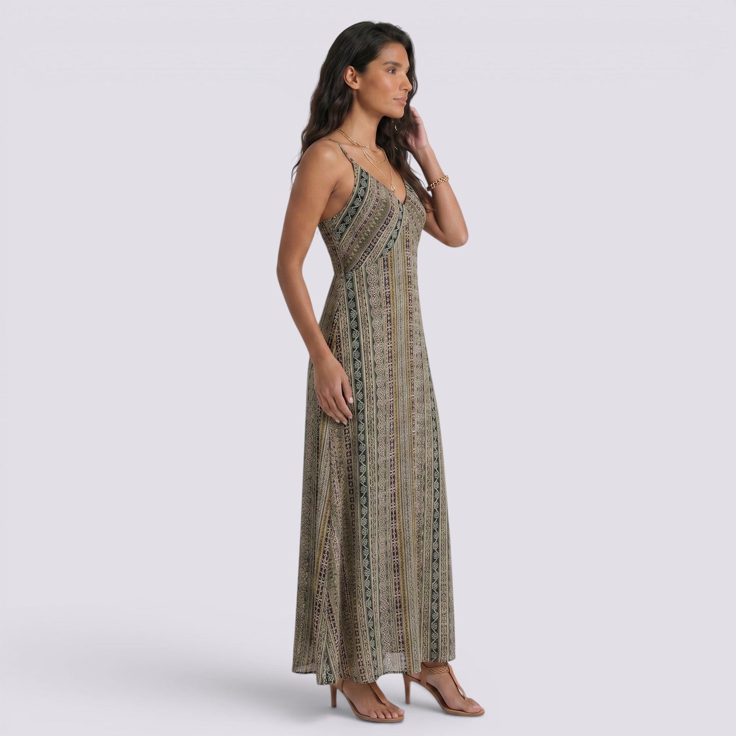 Abito Lungo Donna Boho con Schiena Aperta