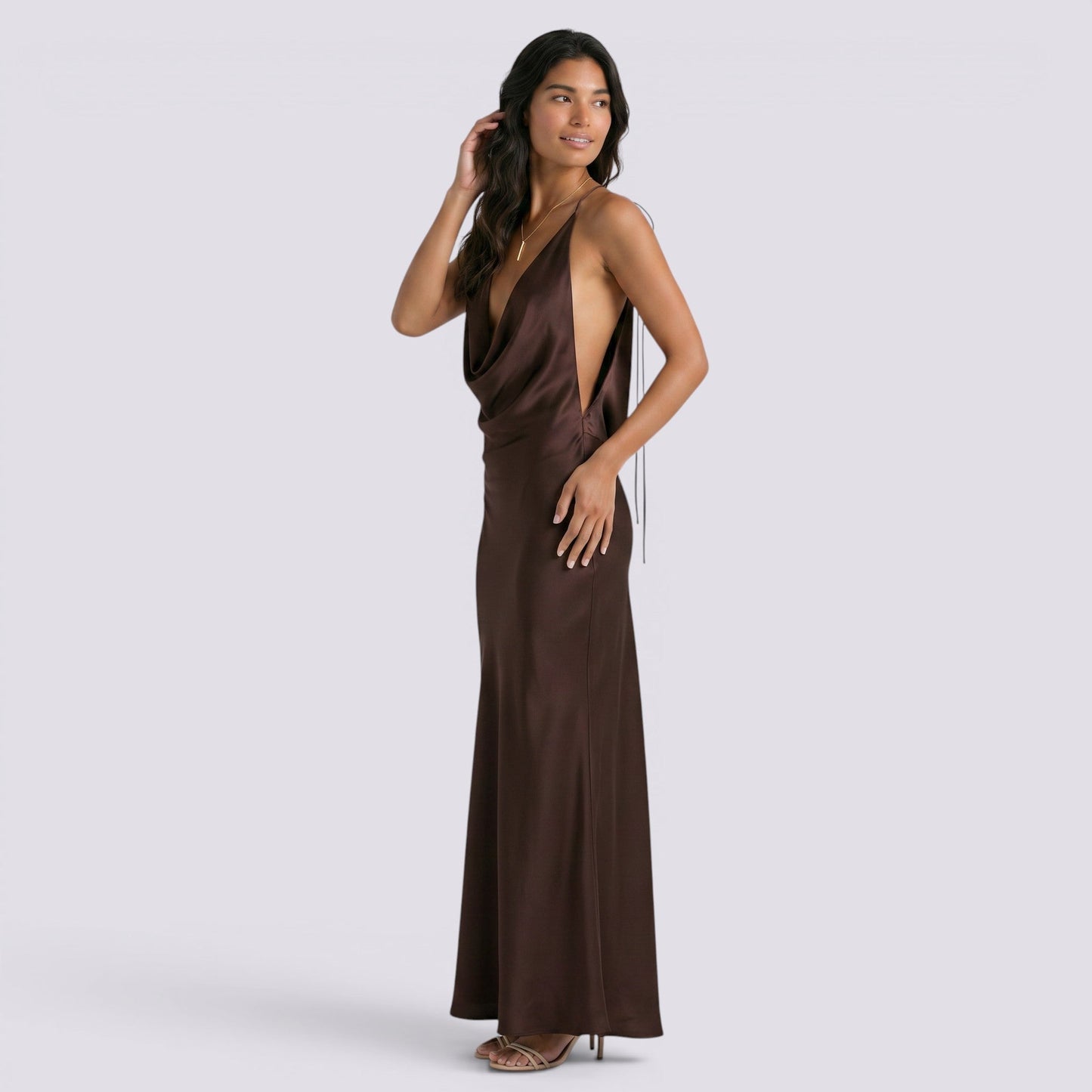 Abito Donna Halter in Raso da Sera