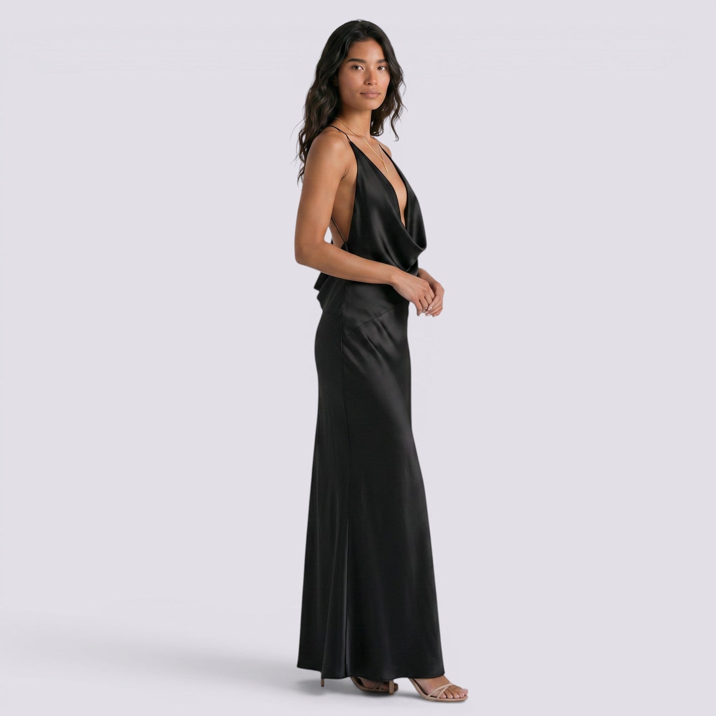 Abito Donna Halter in Raso da Sera