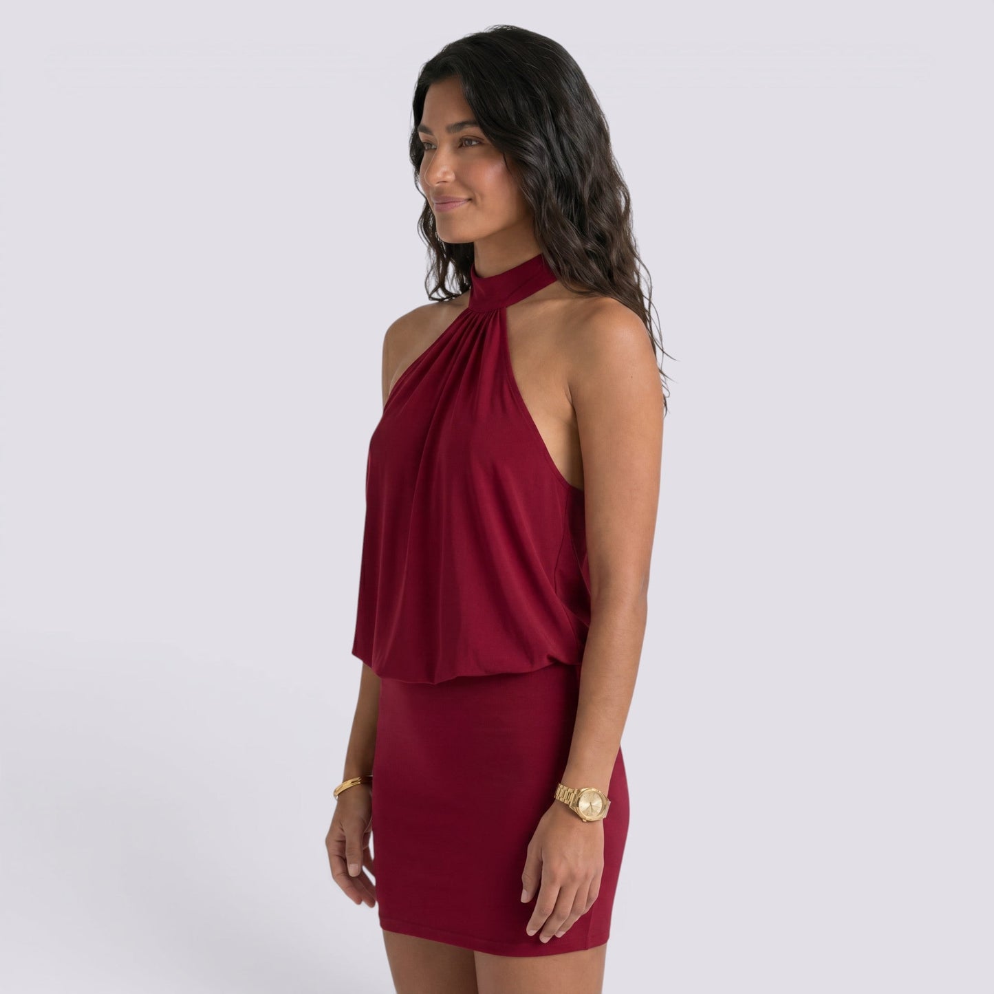 Abito Corto Donna Halter con Schiena Aperta