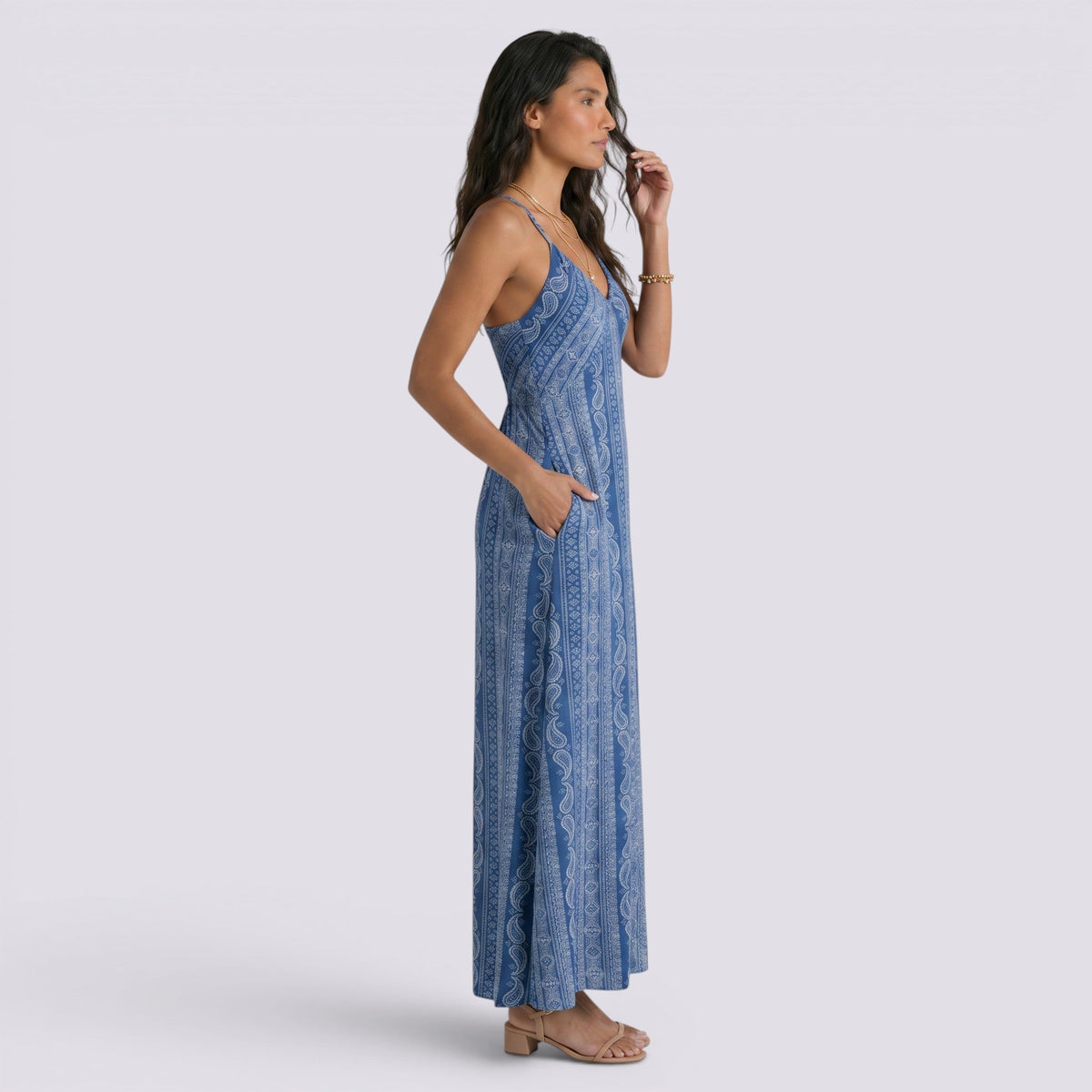 Abito Lungo Donna Boho con Schiena Aperta