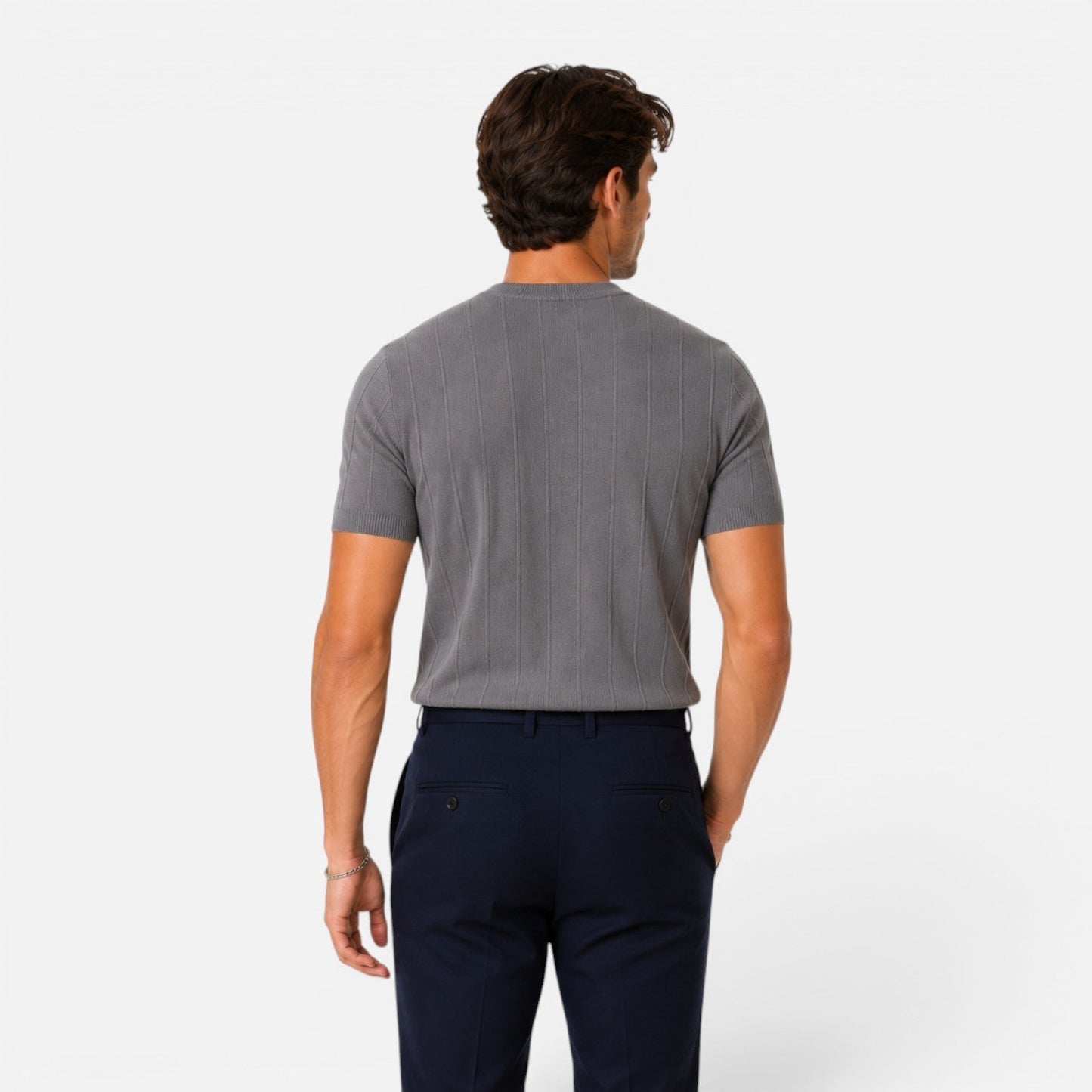 T-Shirt Uomo in Maglia Slim Fit Leggera Traspirante Estiva