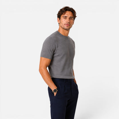 T-Shirt Uomo in Maglia Slim Fit Leggera Traspirante Estiva