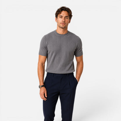 T-Shirt Uomo in Maglia Slim Fit Leggera Traspirante Estiva