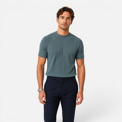 T-Shirt Uomo in Maglia Slim Fit Leggera Traspirante Estiva
