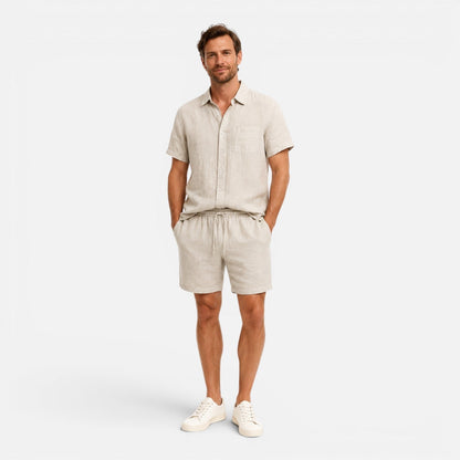 Completo Uomo Estivo Camicia e Shorts Leggero Traspirante