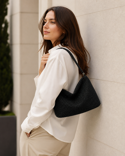 Borsa a Spalla Donna con Strass