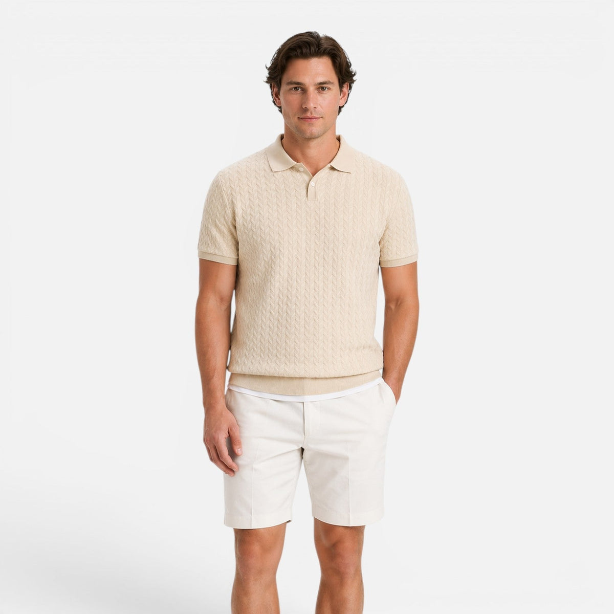 Polo Uomo in Maglia Texturizzata Traspirante Regular Fit