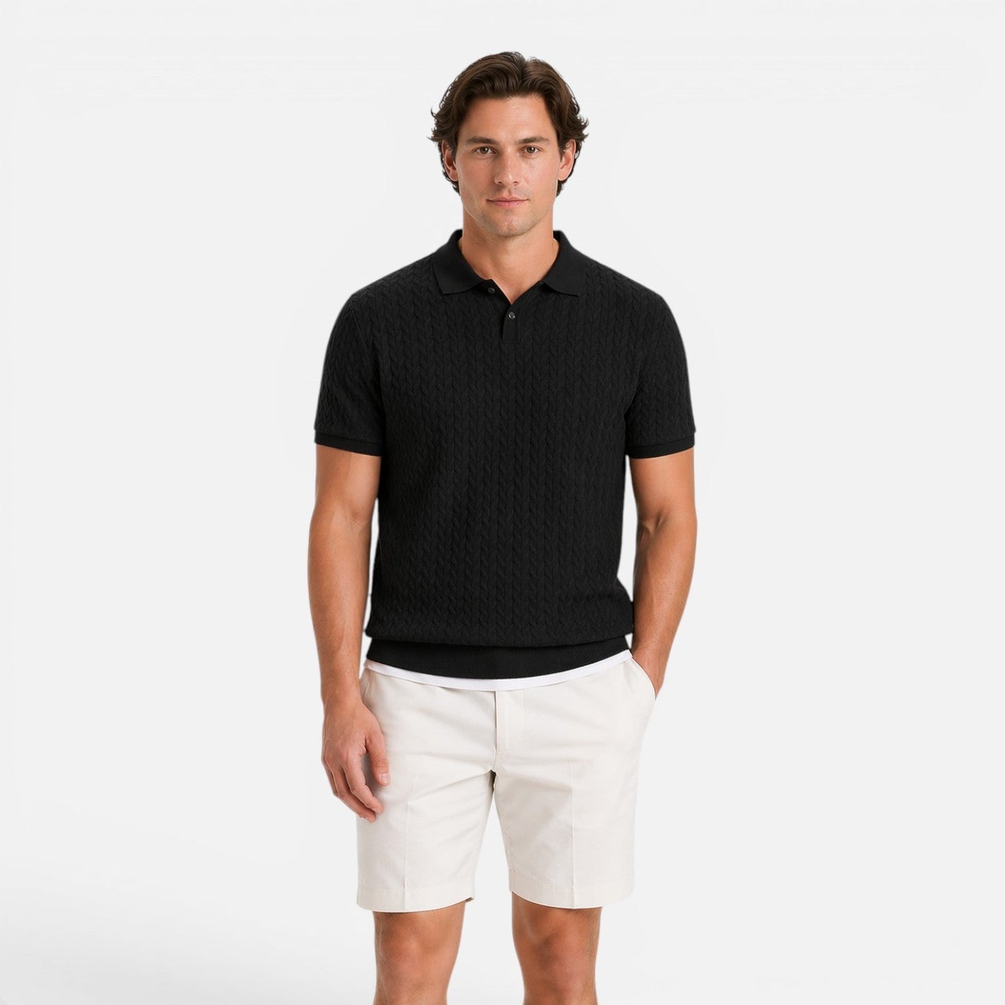 Polo Uomo in Maglia Texturizzata Traspirante Regular Fit