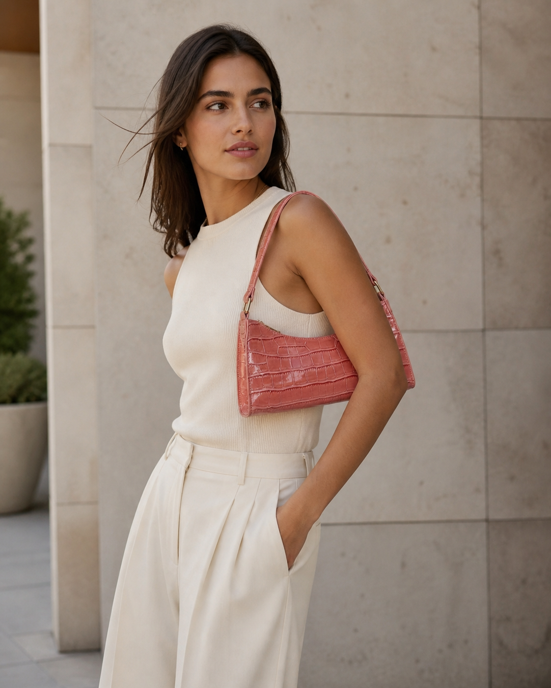 Borsa a Spalla Donna Effetto Cocco
