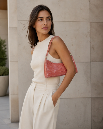 Borsa a Spalla Donna Effetto Cocco