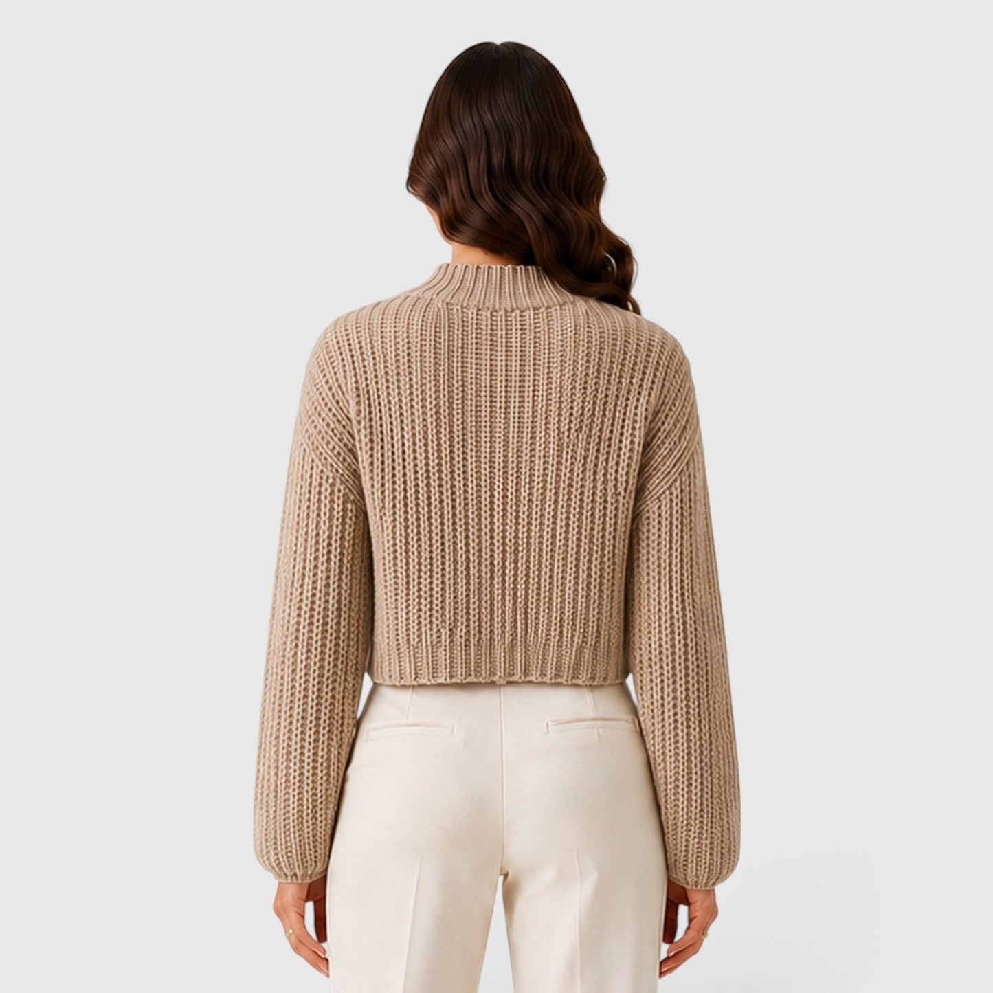 Maglione Crop Donna con Maniche a Campana