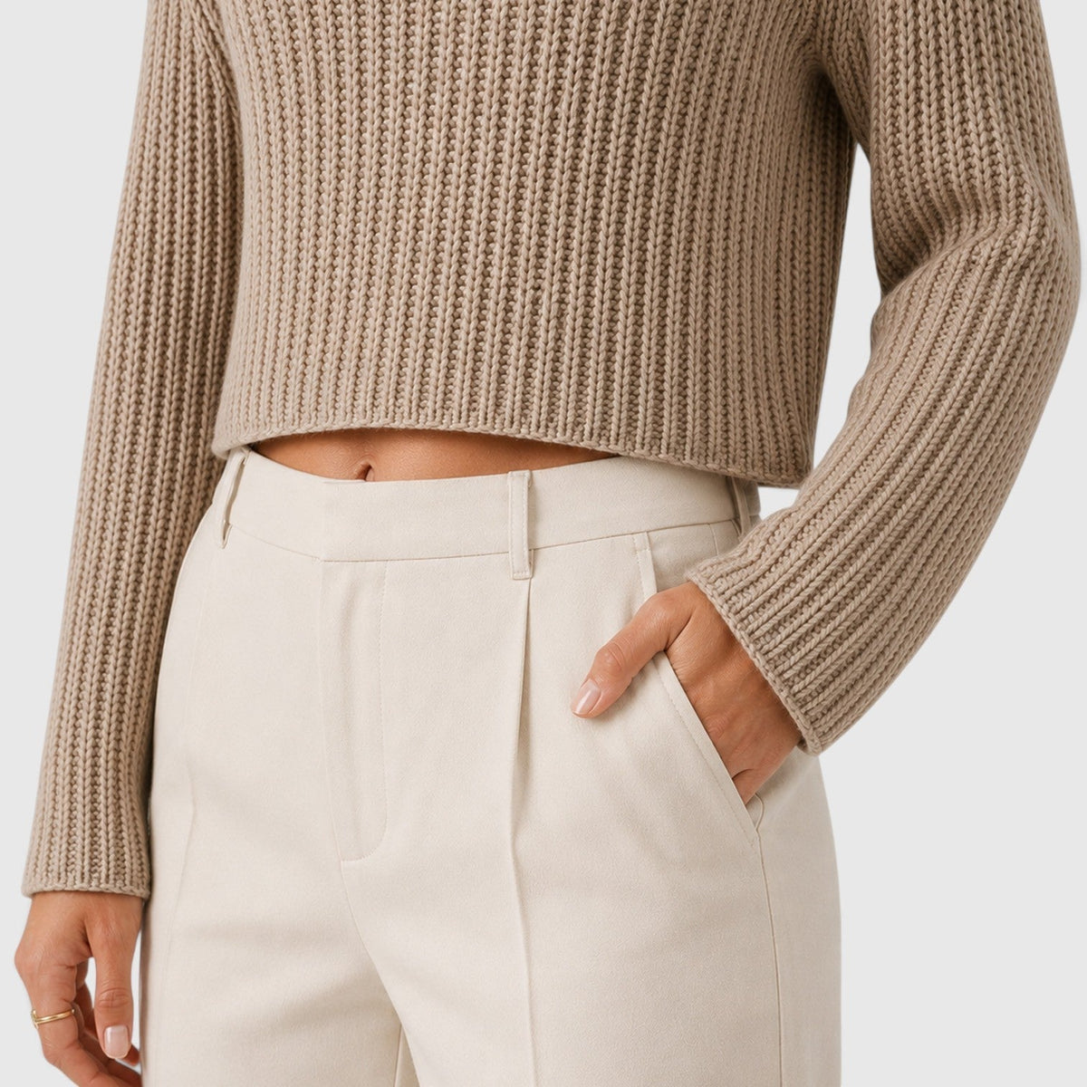 Maglione Crop Donna con Maniche a Campana